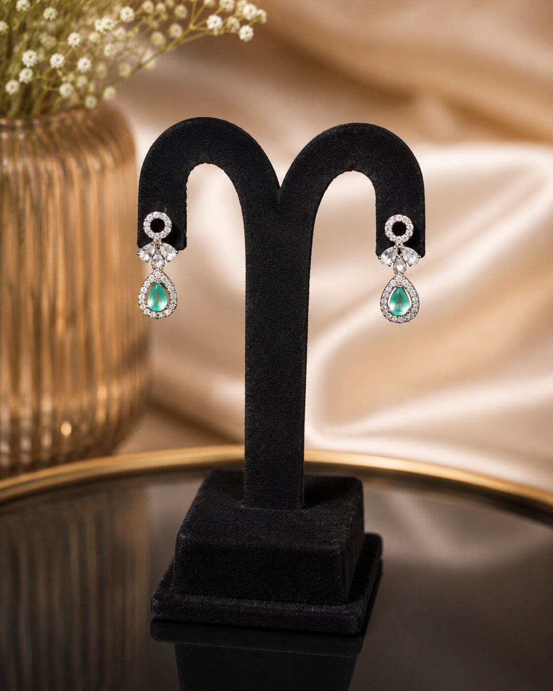 Emerald Grace Crystal Necklace & Earring Set