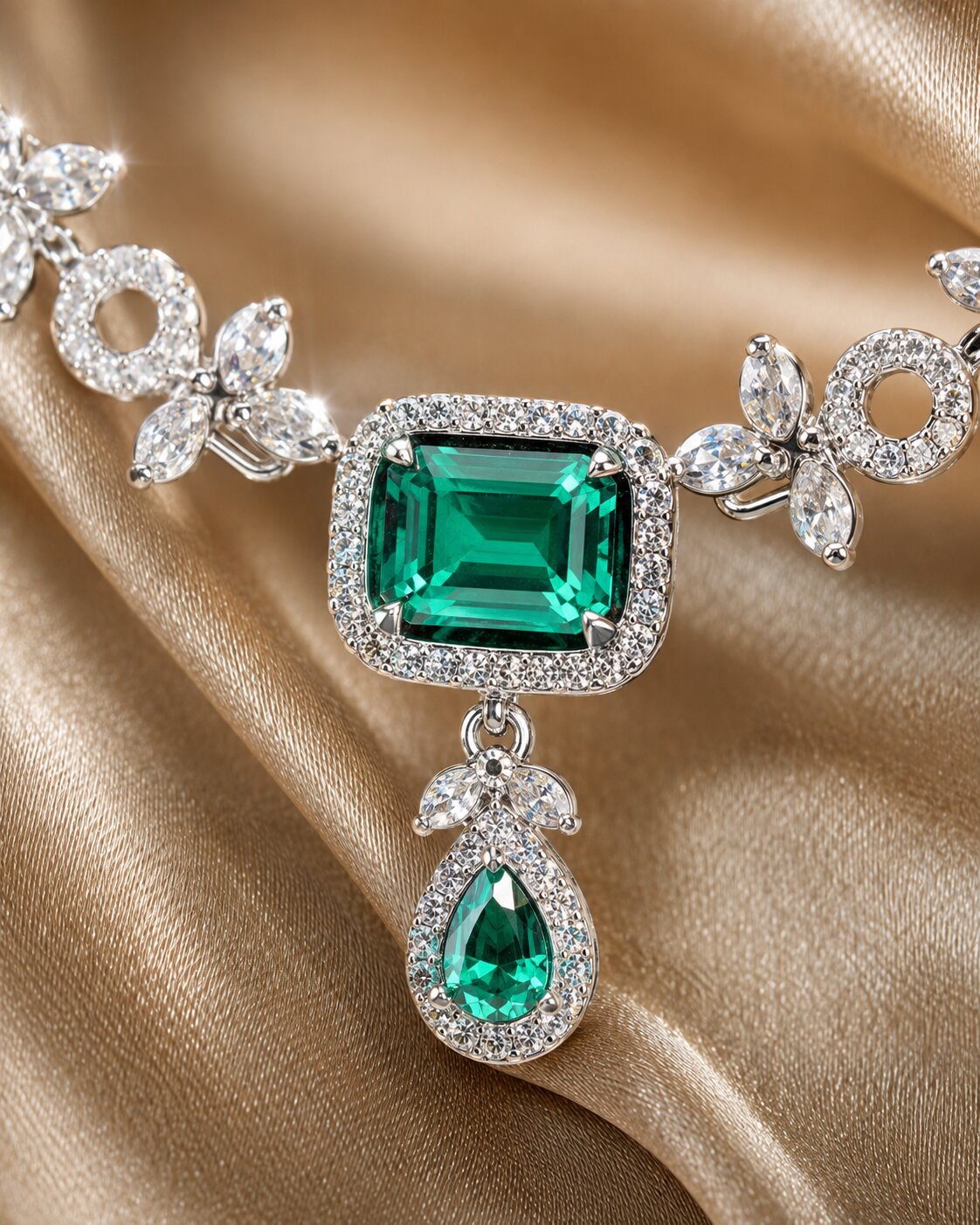 Emerald Grace Crystal Necklace & Earring Set