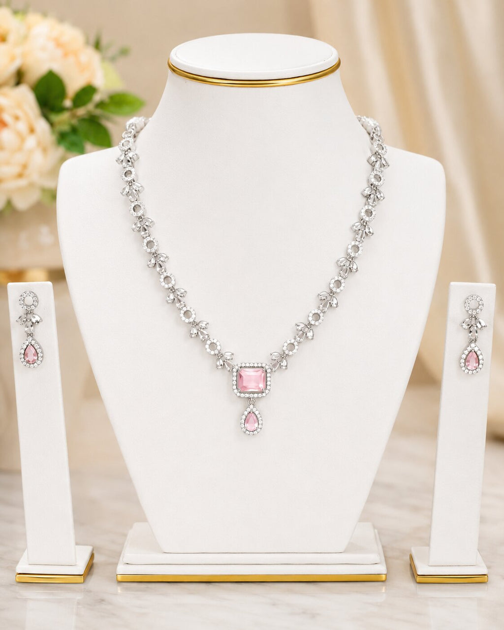 Rose Élan Crystal Necklace & Earring Set