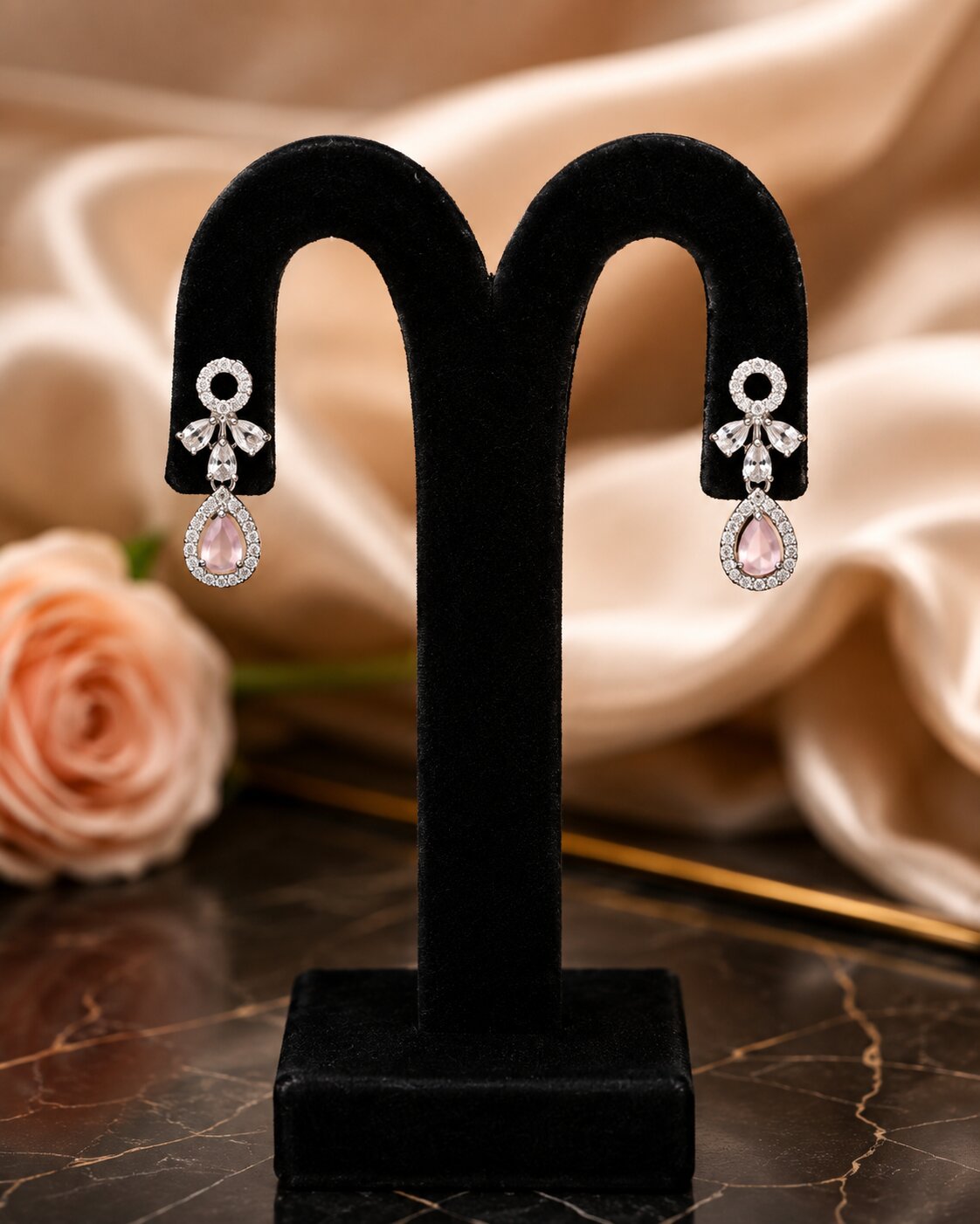 Rose Élan Crystal Necklace & Earring Set