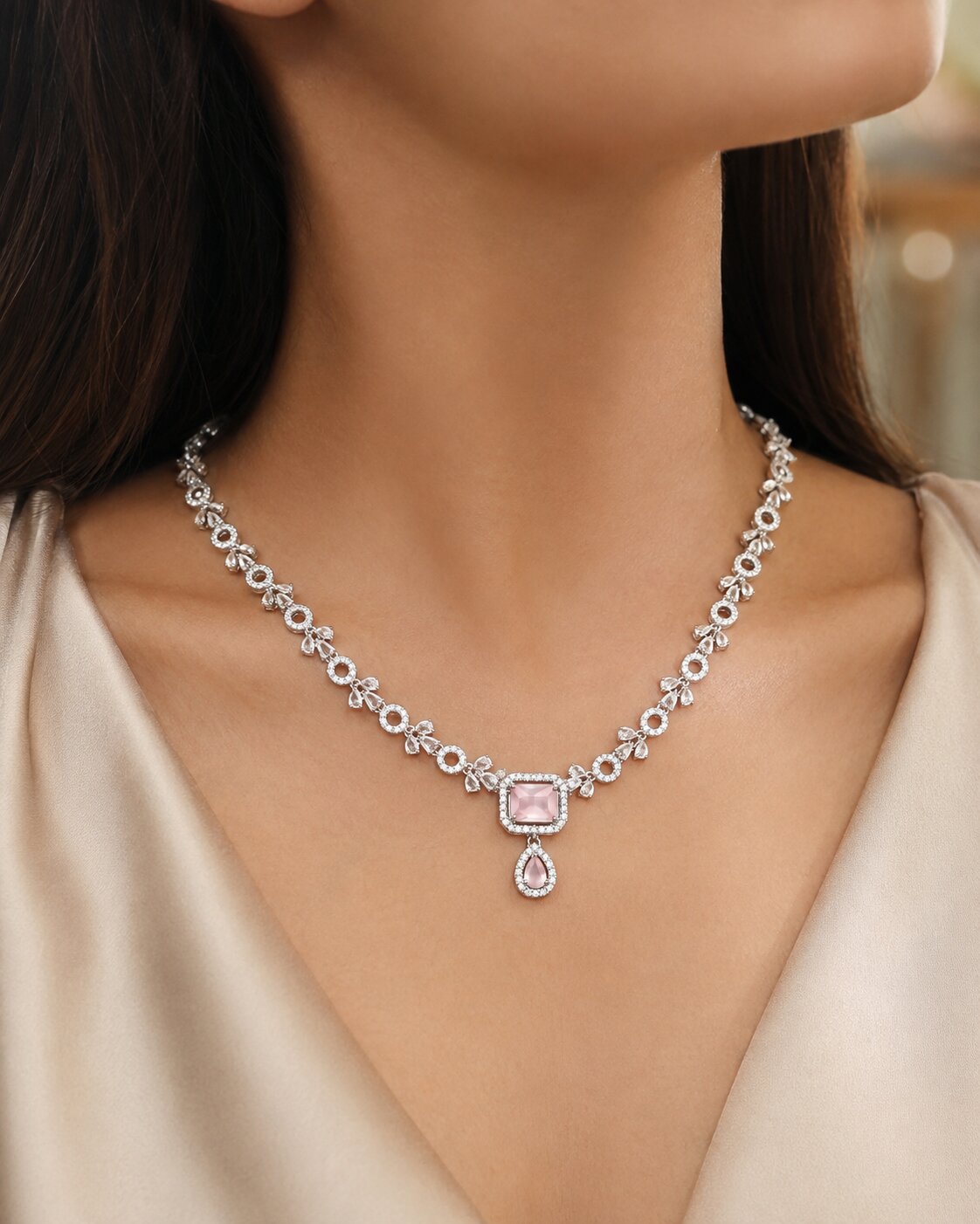 Rose Élan Crystal Necklace & Earring Set