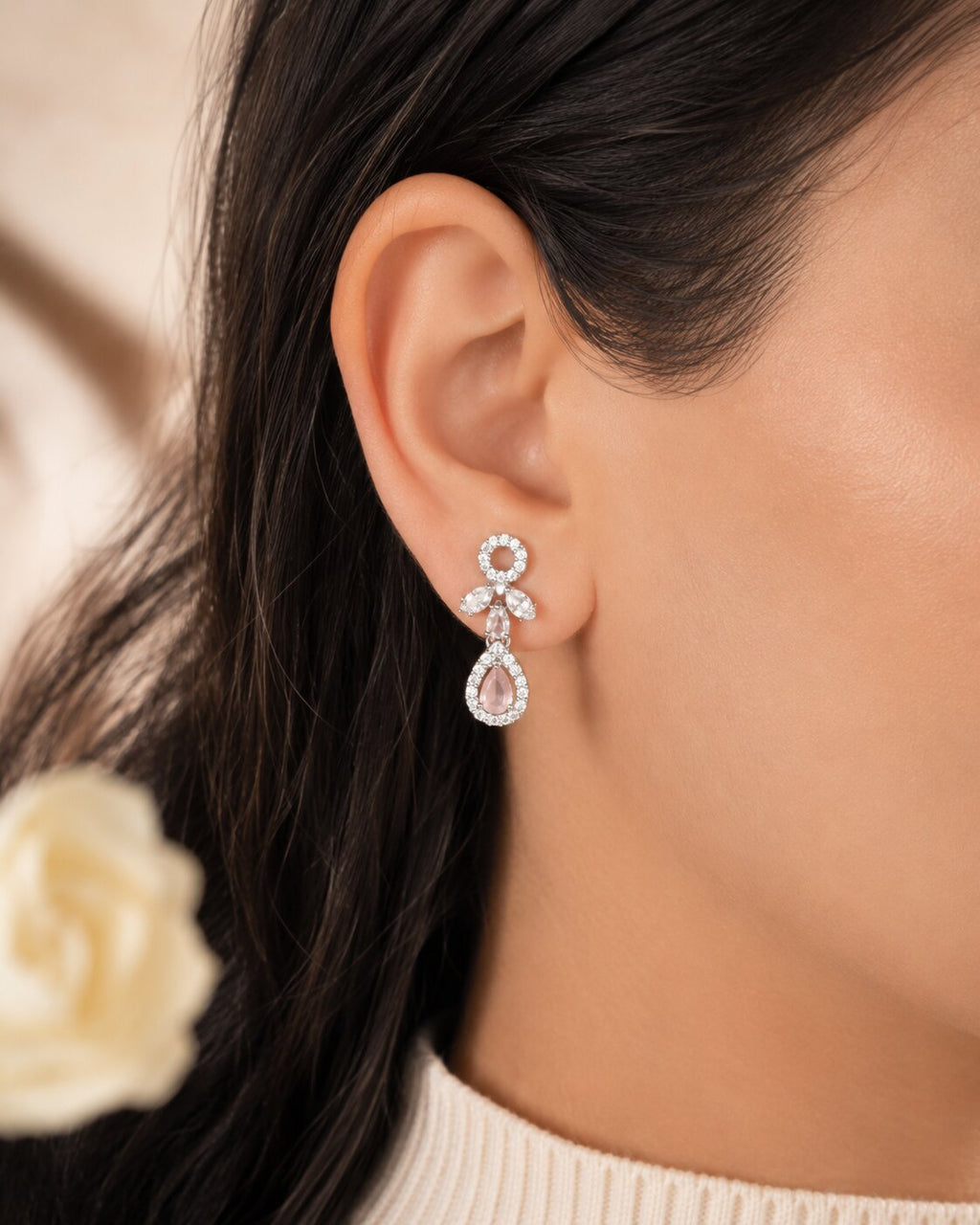 Rose Élan Crystal Necklace & Earring Set