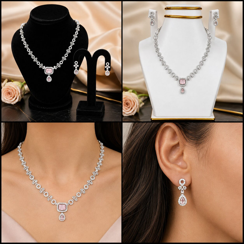 Rose Élan Crystal Necklace & Earring Set