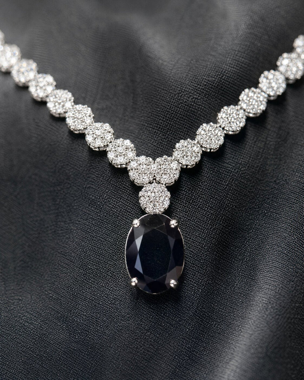 Noir Éclat Crystal Necklace & Earring Set