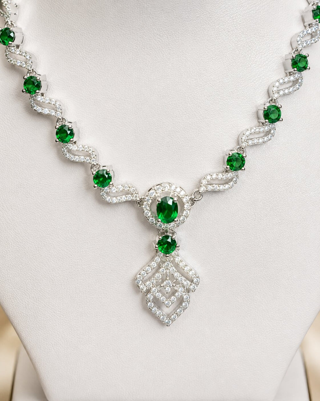 Emerald Royale Crystal Necklace & Earring Set