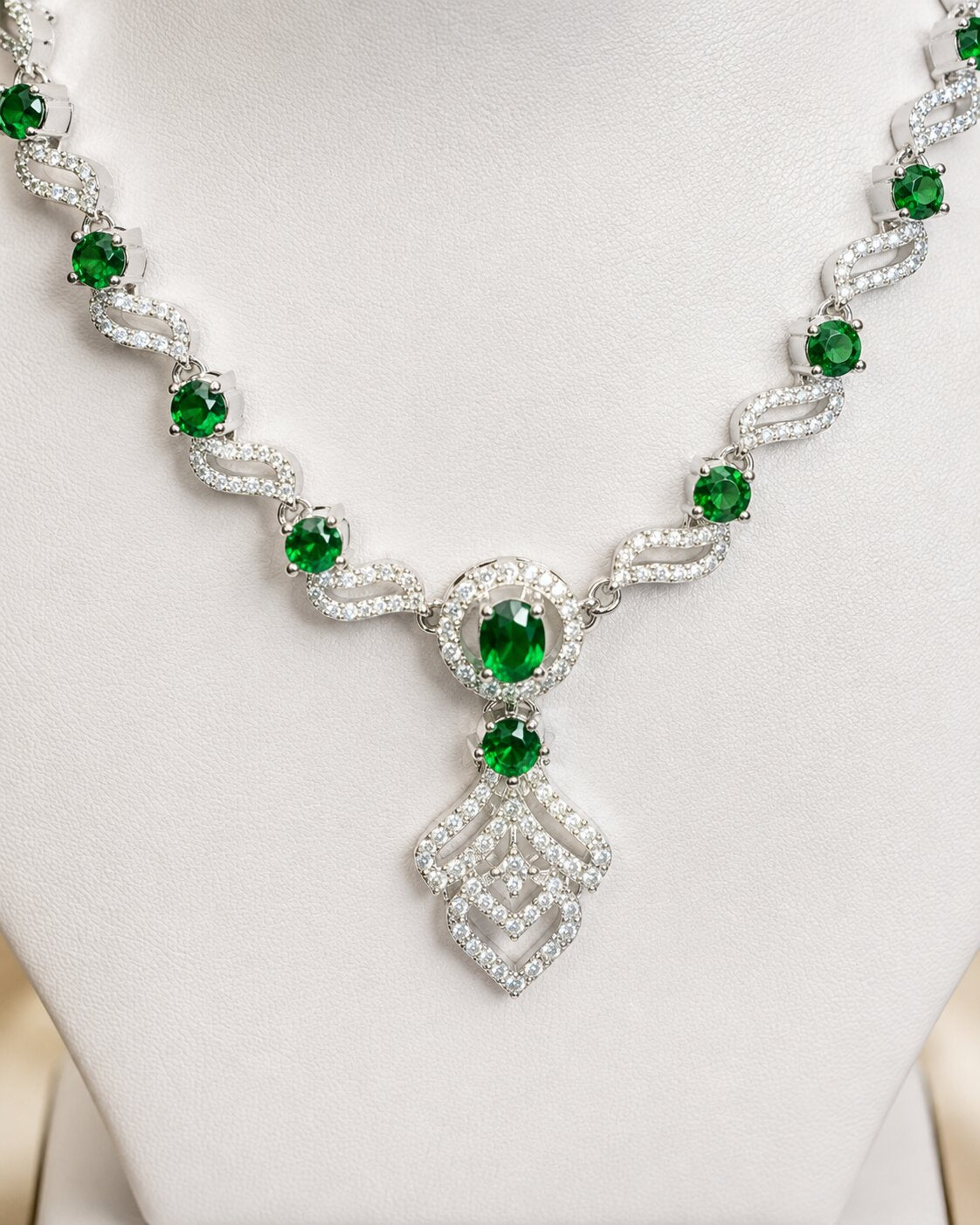 Emerald Royale Crystal Necklace & Earring Set