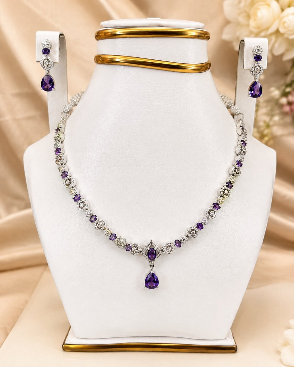 Amethyst Royale Crystal Necklace & Earring Set