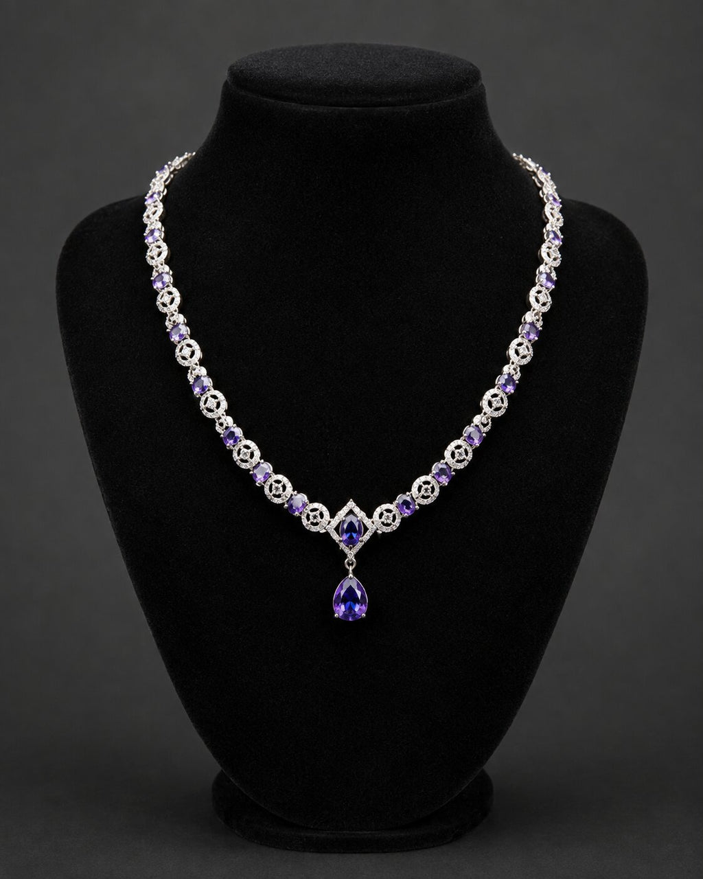 Amethyst Royale Crystal Necklace & Earring Set