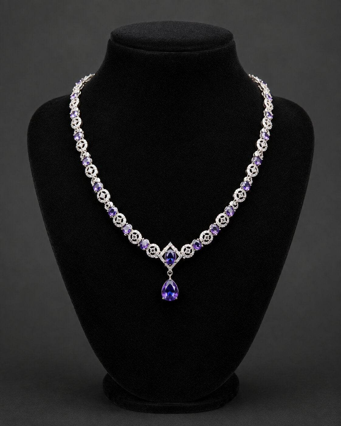 Amethyst Royale Crystal Necklace & Earring Set