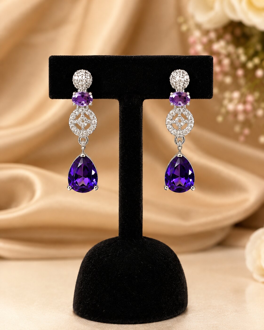 Amethyst Royale Crystal Necklace & Earring Set