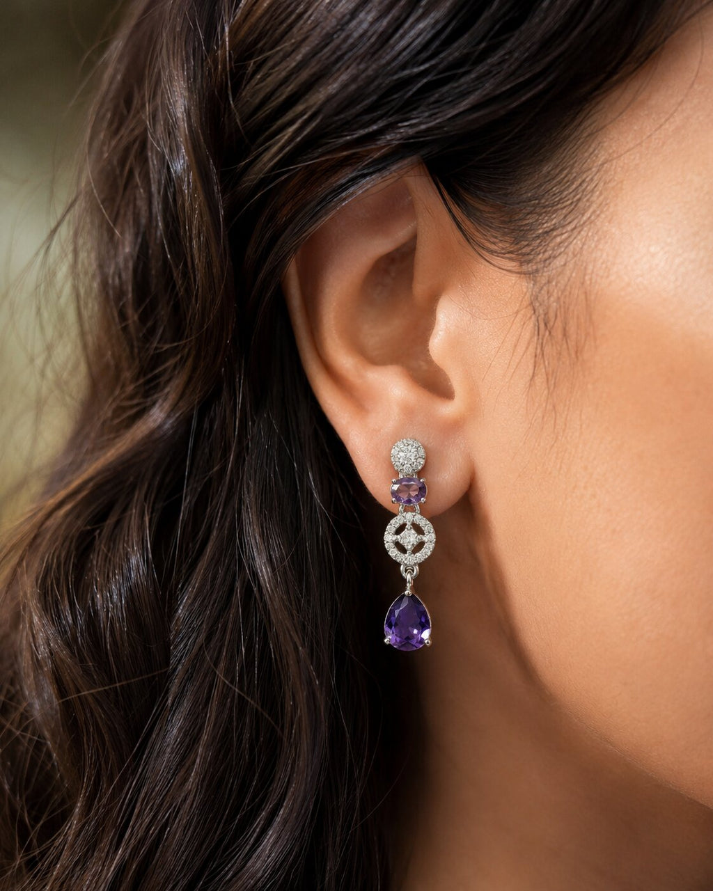 Amethyst Royale Crystal Necklace & Earring Set