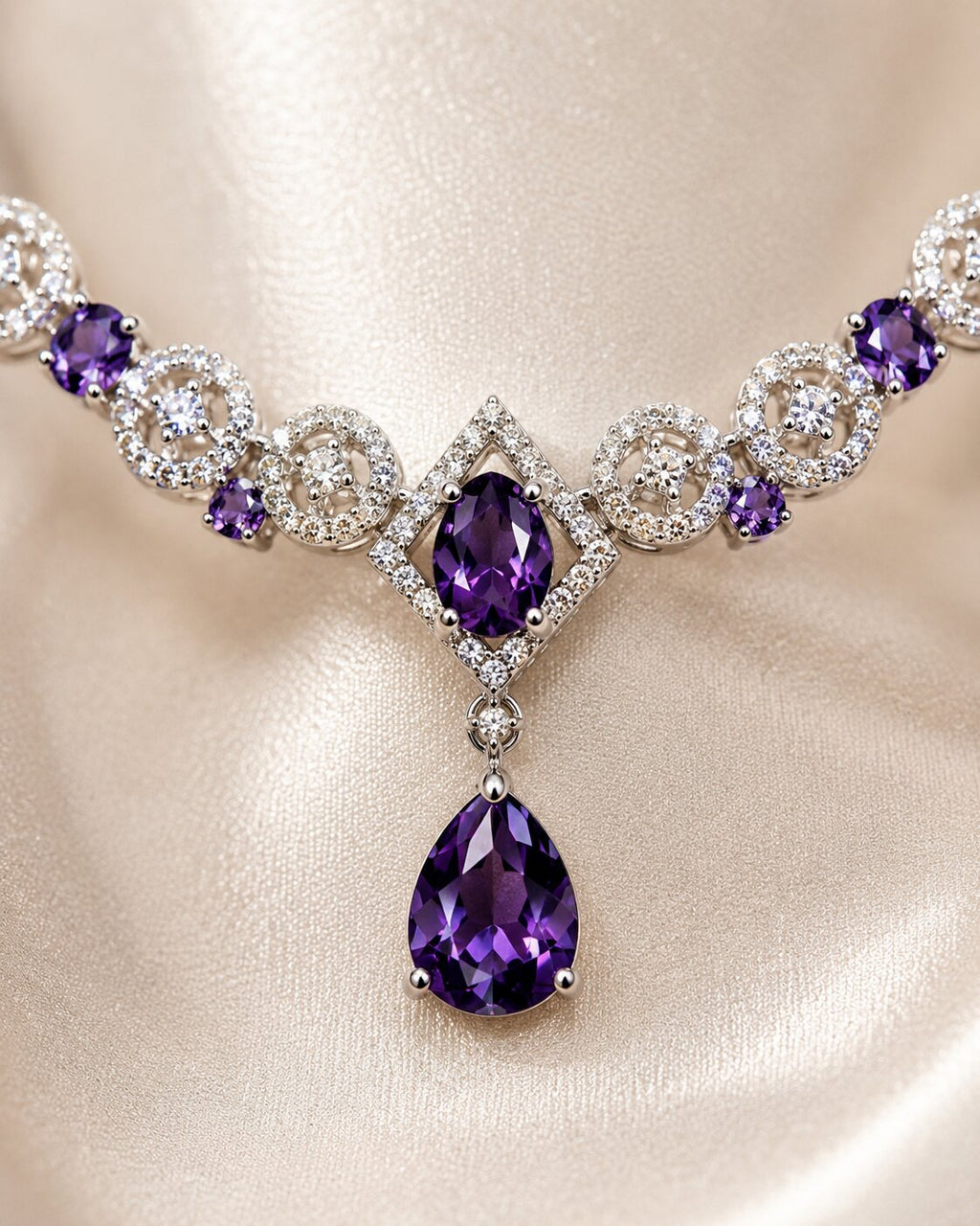 Amethyst Royale Crystal Necklace & Earring Set