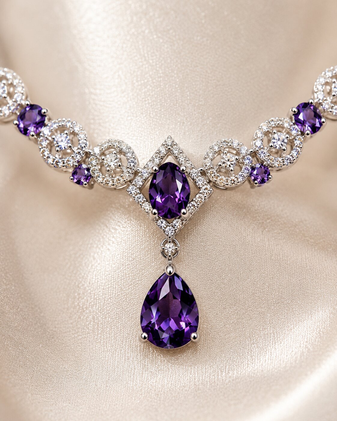 Amethyst Royale Crystal Necklace & Earring Set