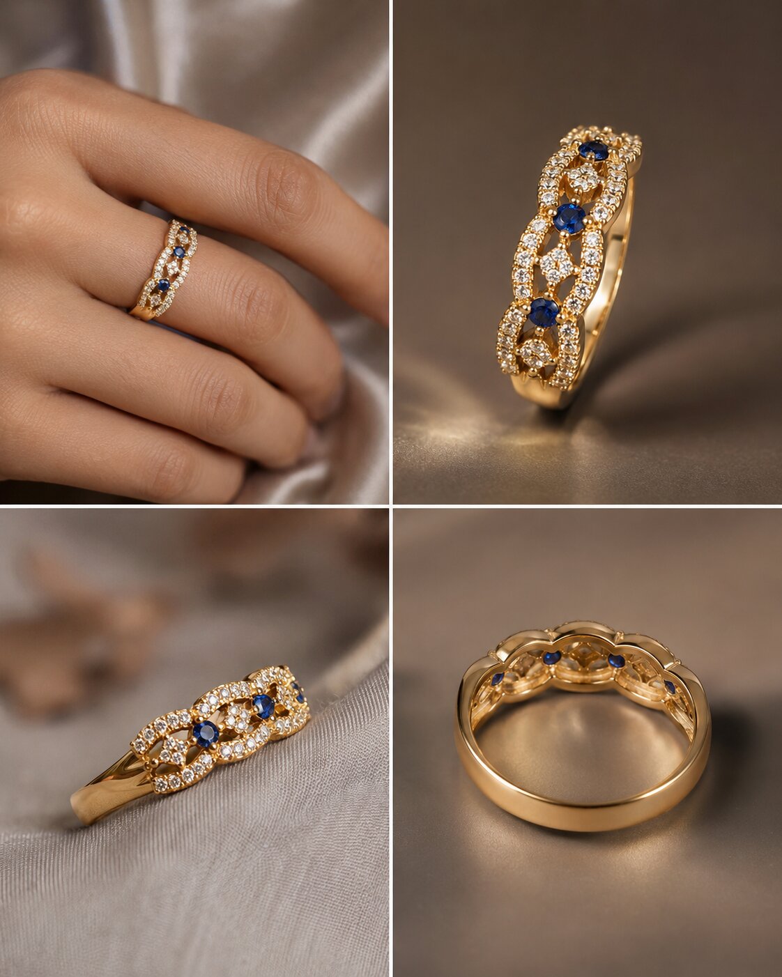 Sapphire Lumière Crystal Ring