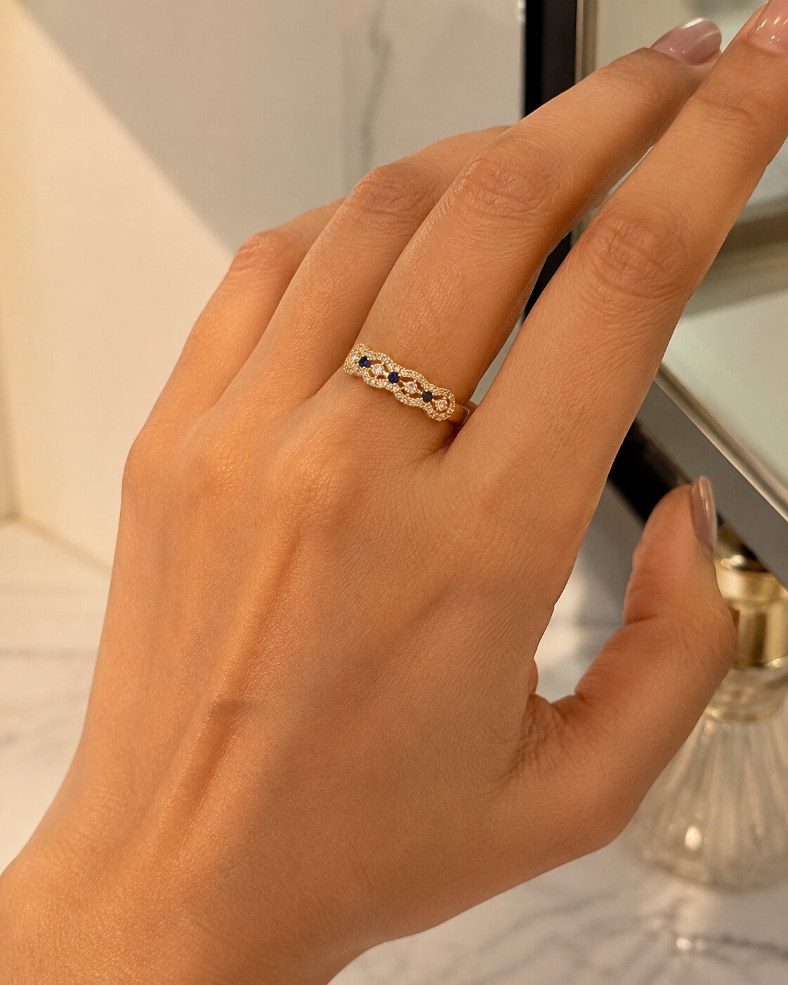 Sapphire Lumière Crystal Ring