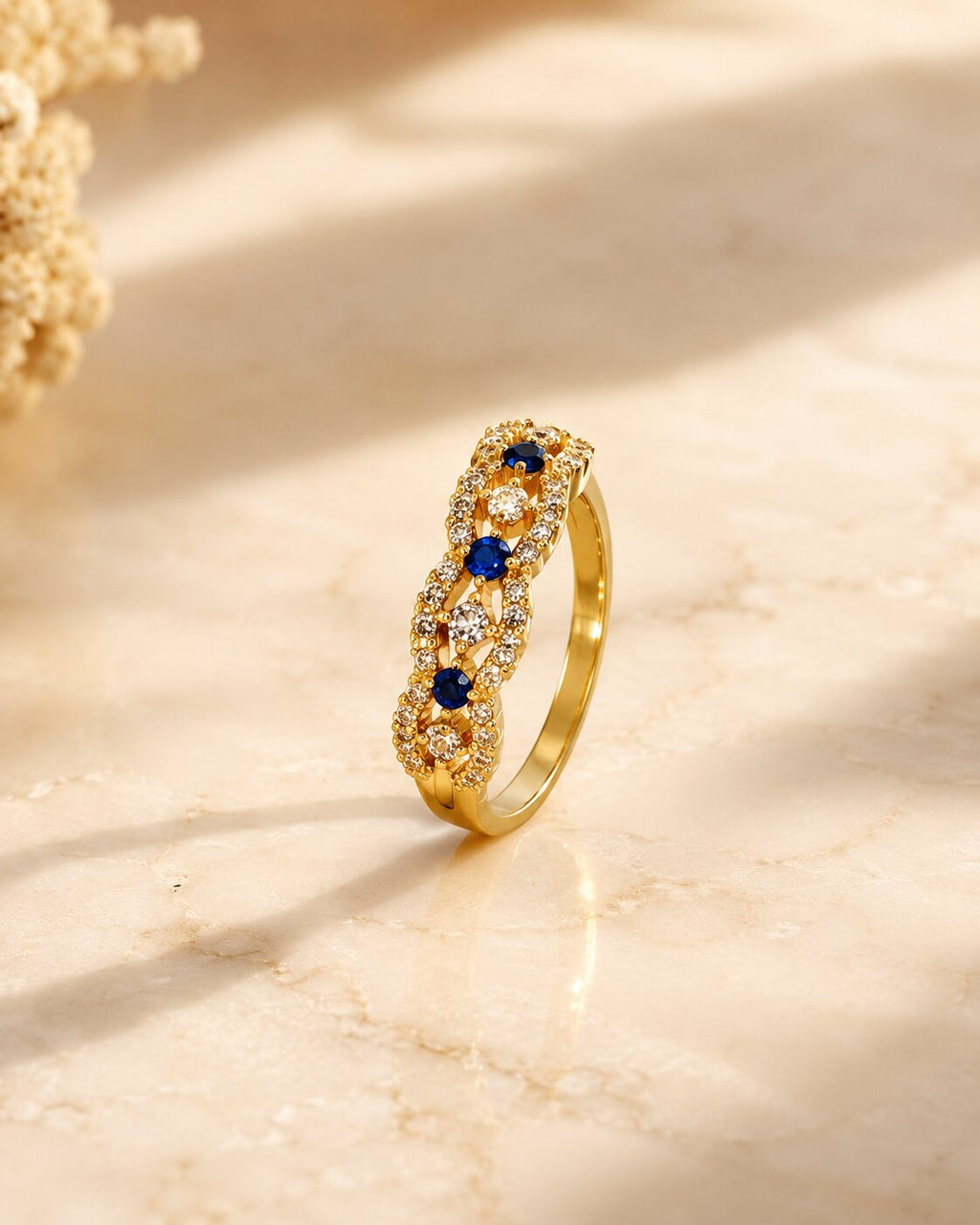Sapphire Lumière Crystal Ring