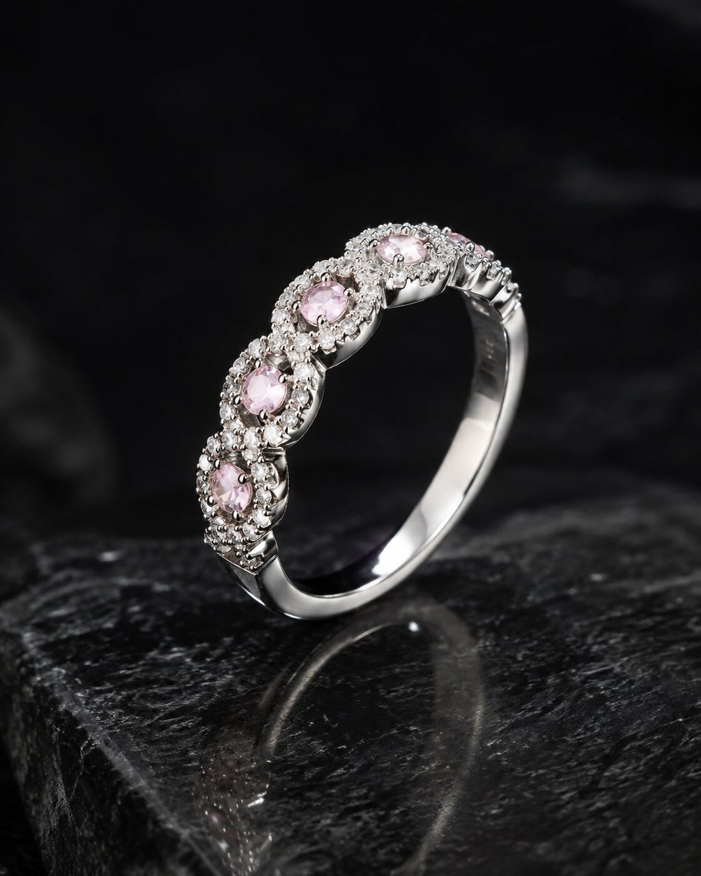 Blush Halo Crystal Ring