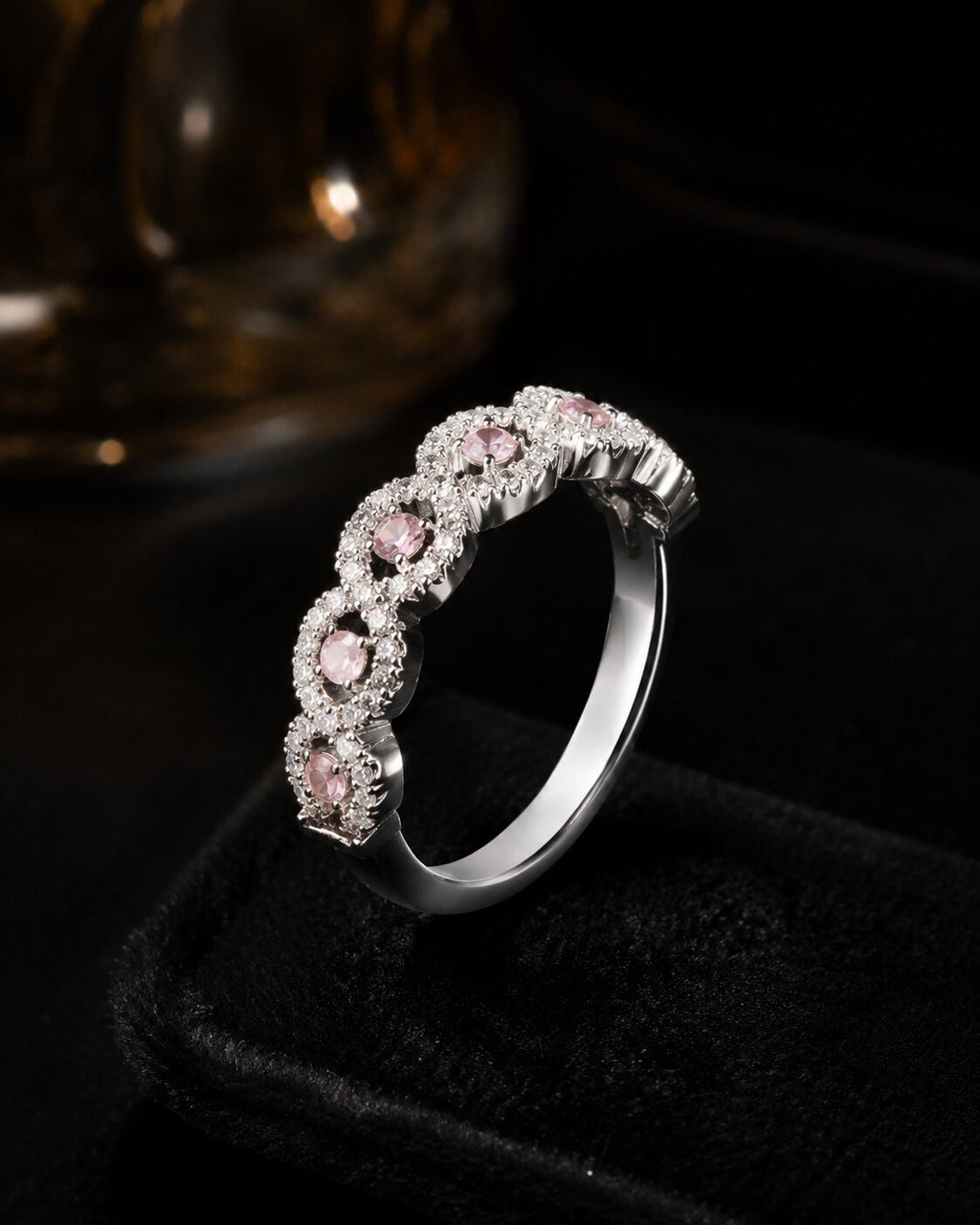 Blush Halo Crystal Ring