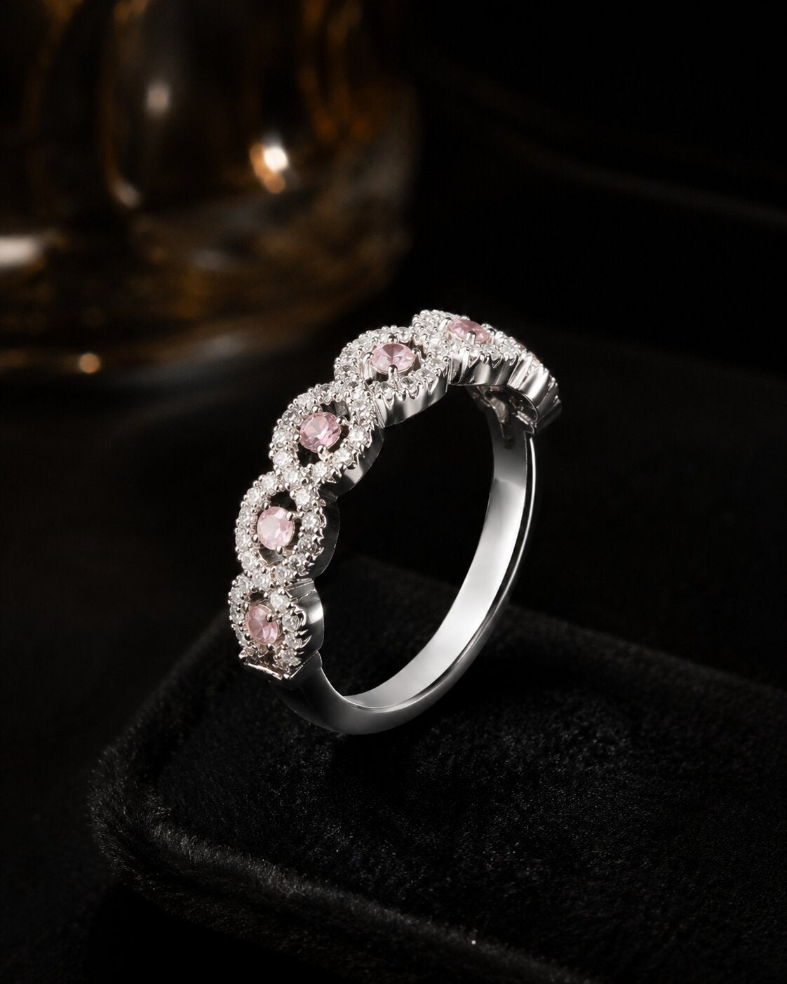 Blush Halo Crystal Ring