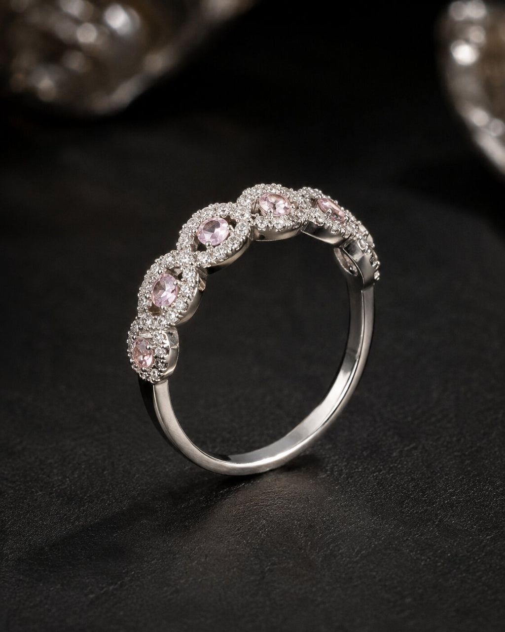 Blush Halo Crystal Ring