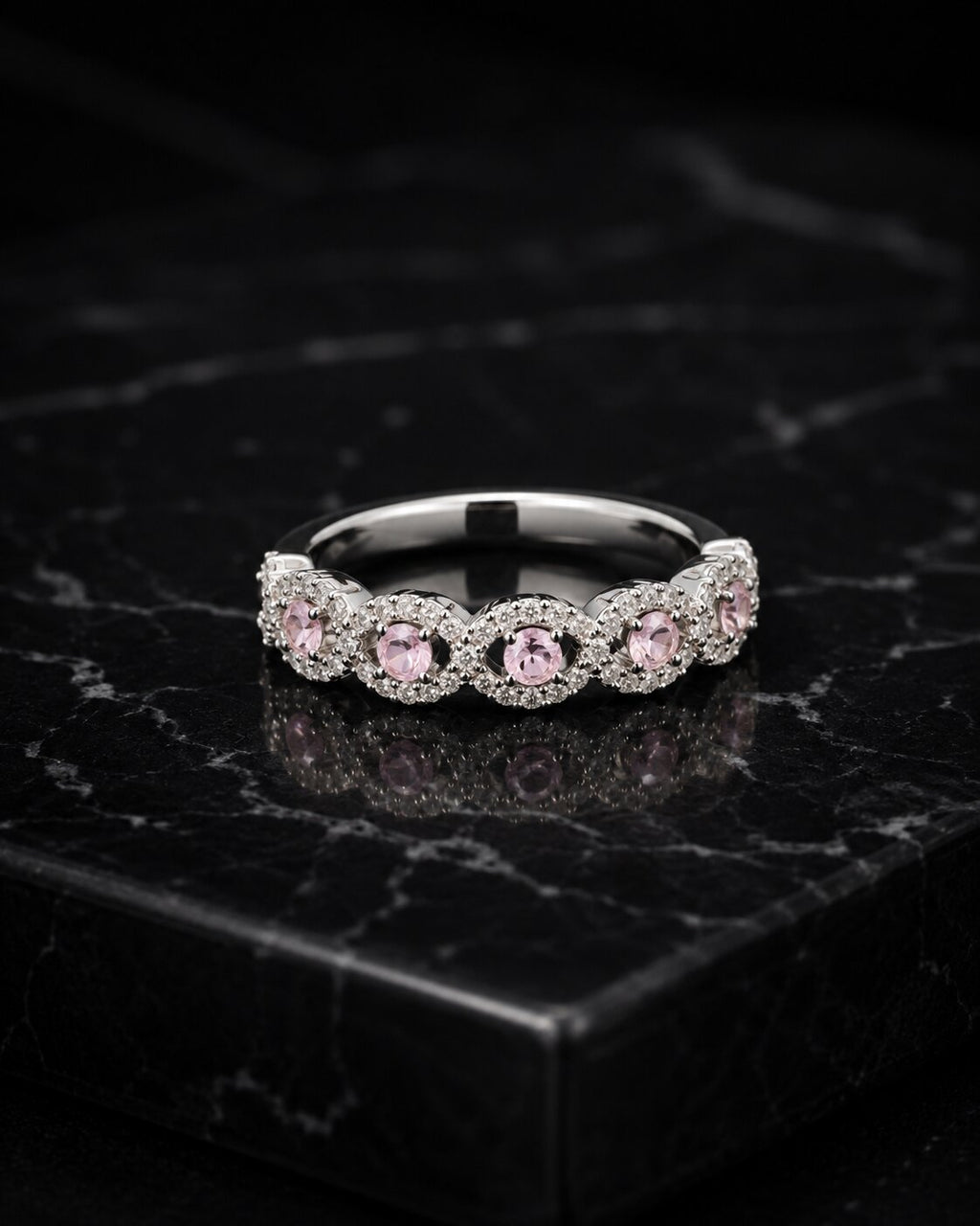 Blush Halo Crystal Ring