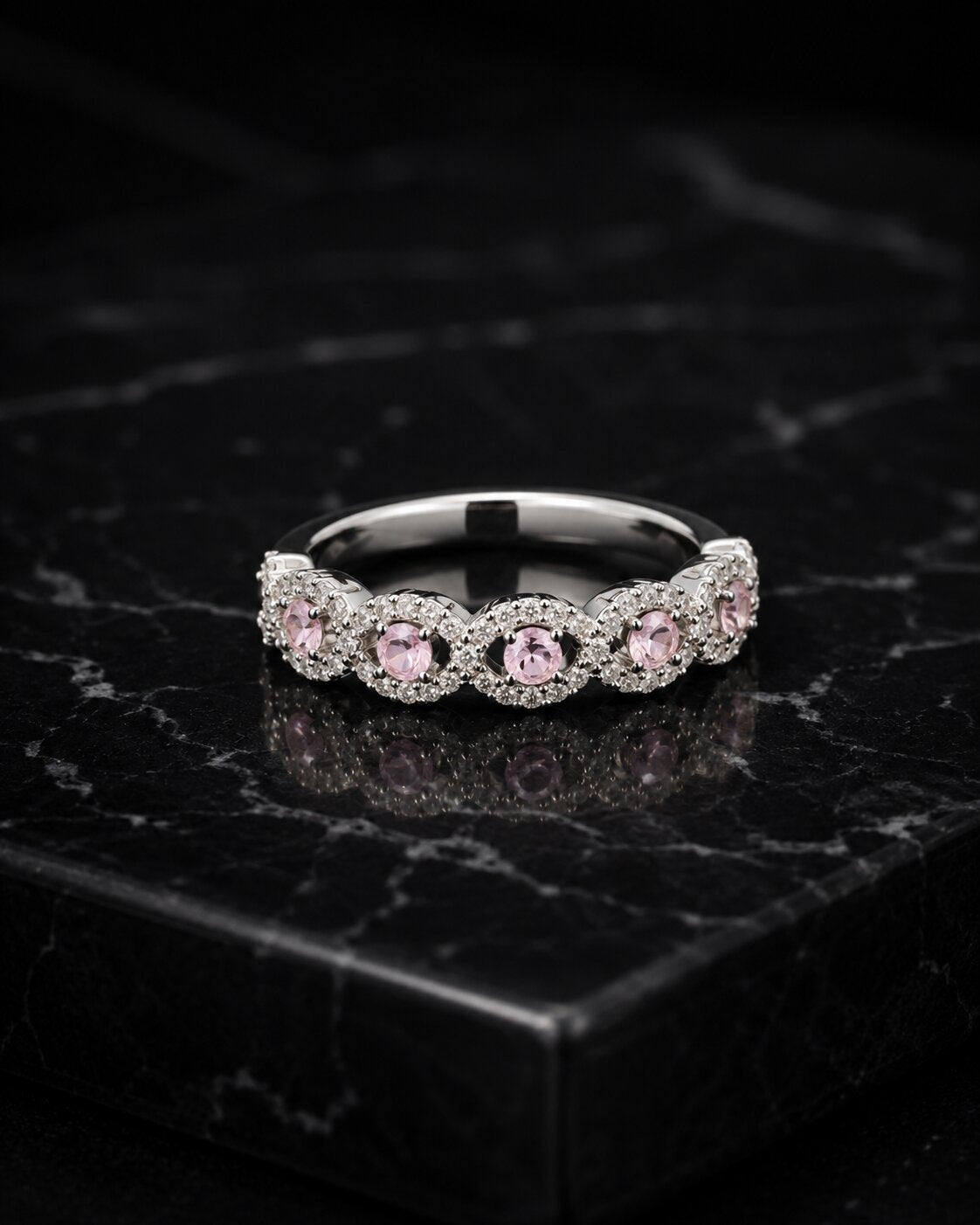 Blush Halo Crystal Ring