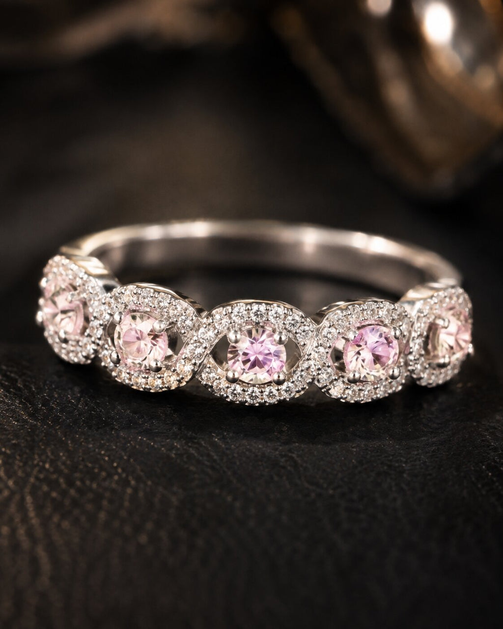 Blush Halo Crystal Ring