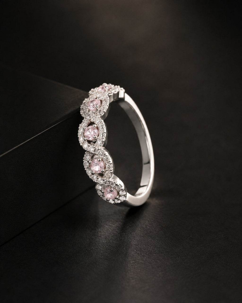 Blush Halo Crystal Ring