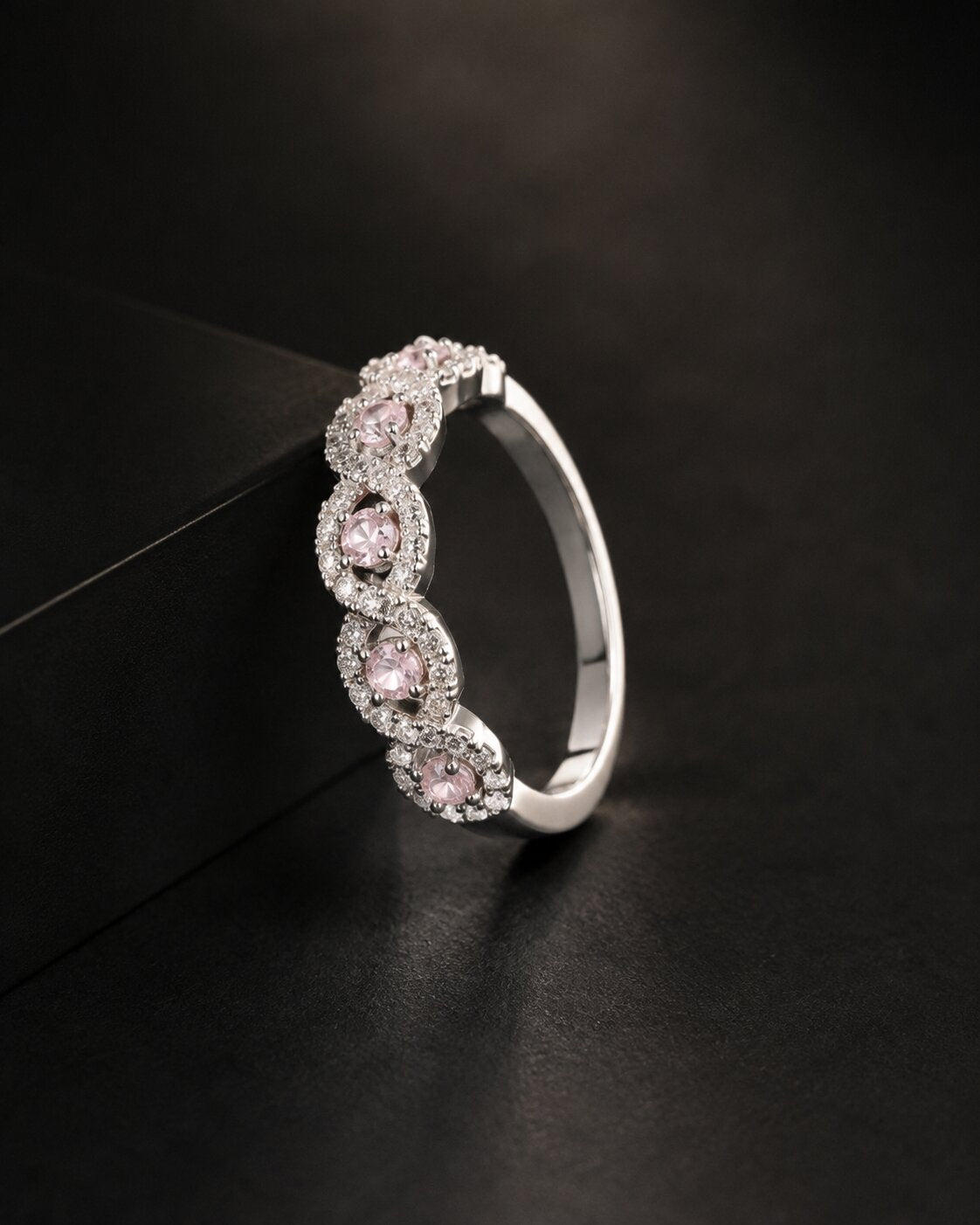 Blush Halo Crystal Ring