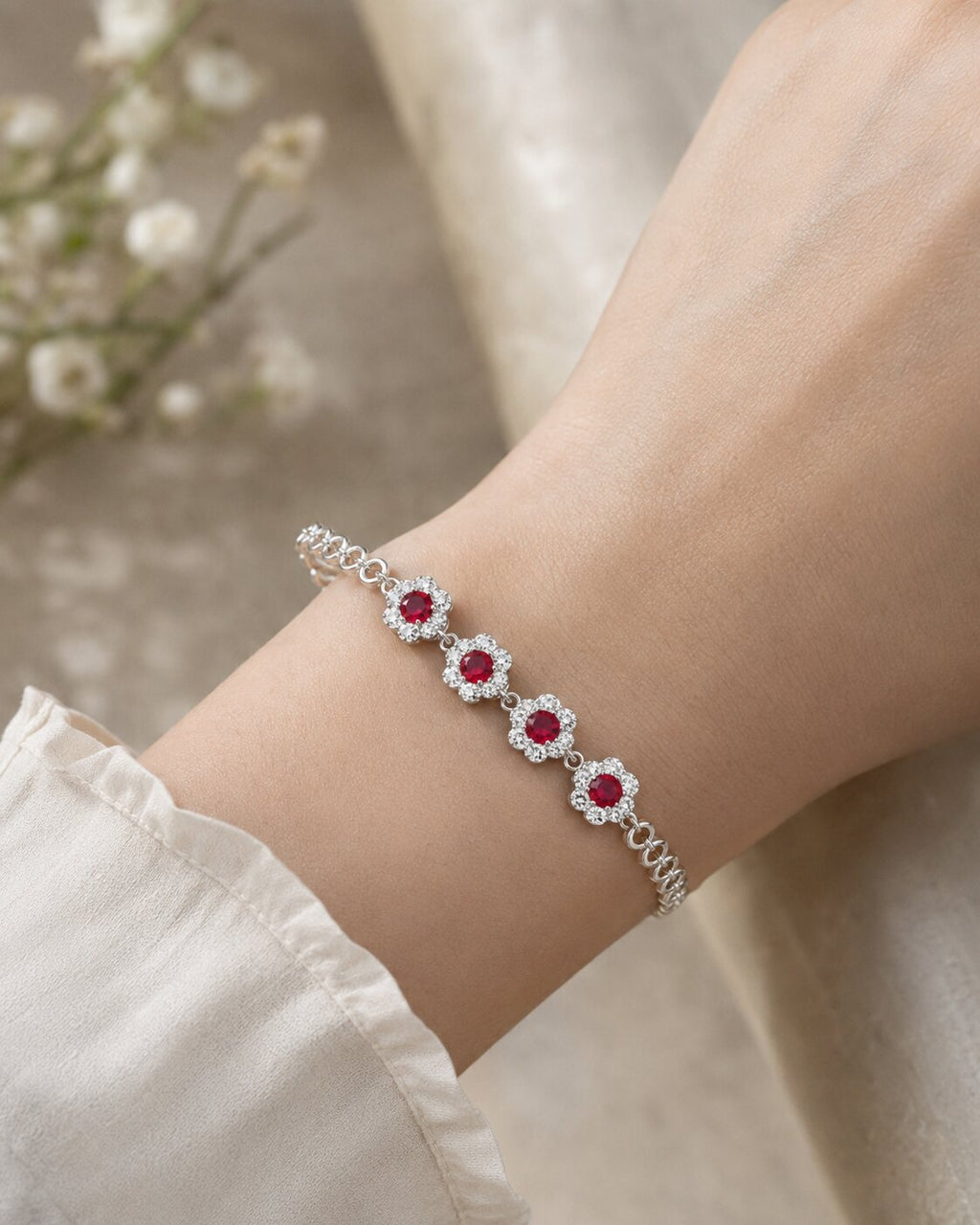 Crimson Bloom Bracelet