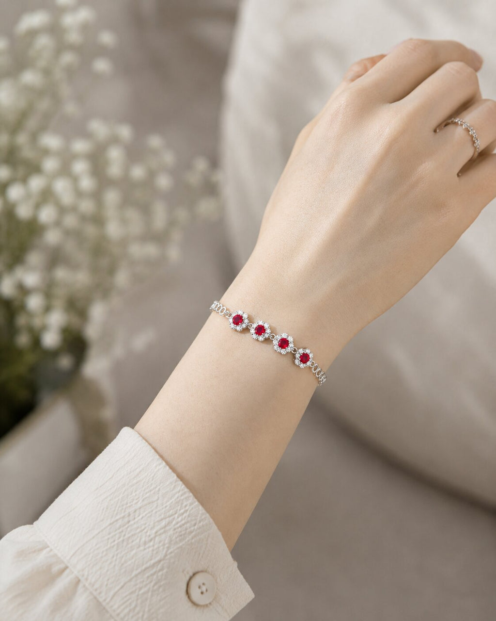 Crimson Bloom Bracelet