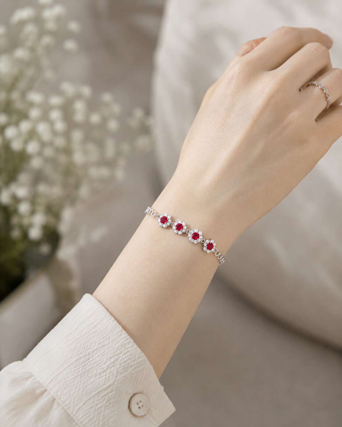 Crimson Bloom Bracelet