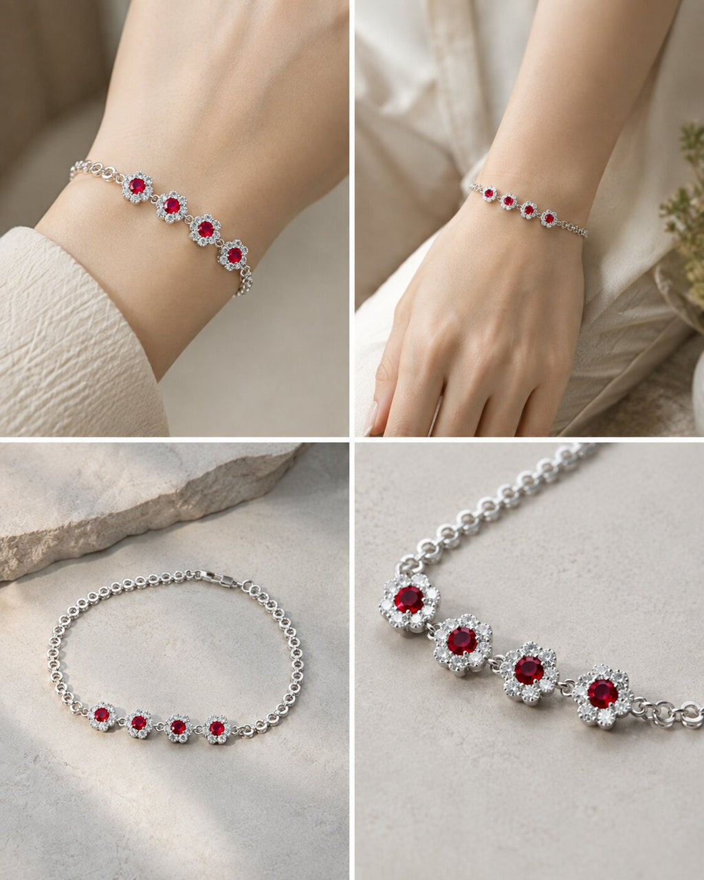 Crimson Bloom Bracelet