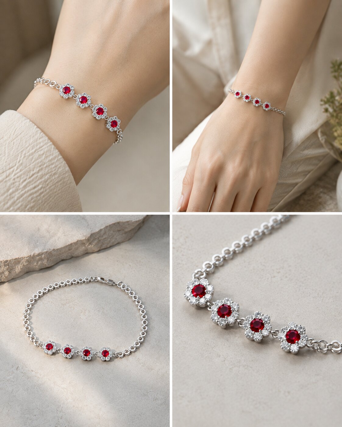 Crimson Bloom Bracelet