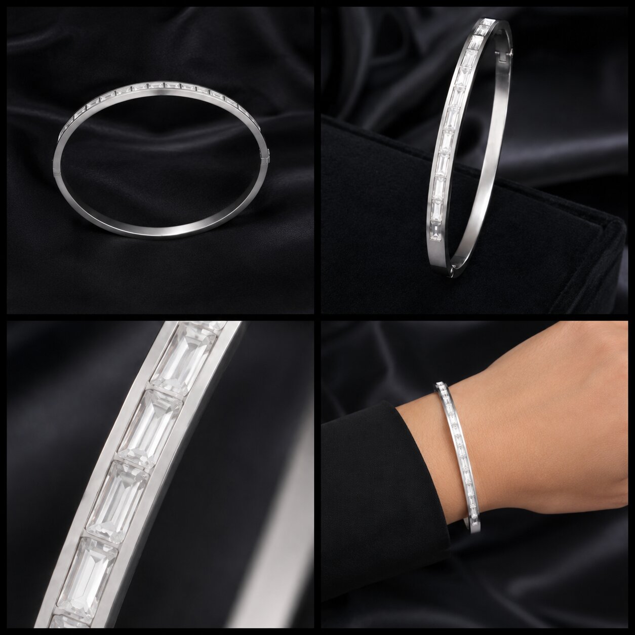 Vellora Ice Prism Baguette Bangle