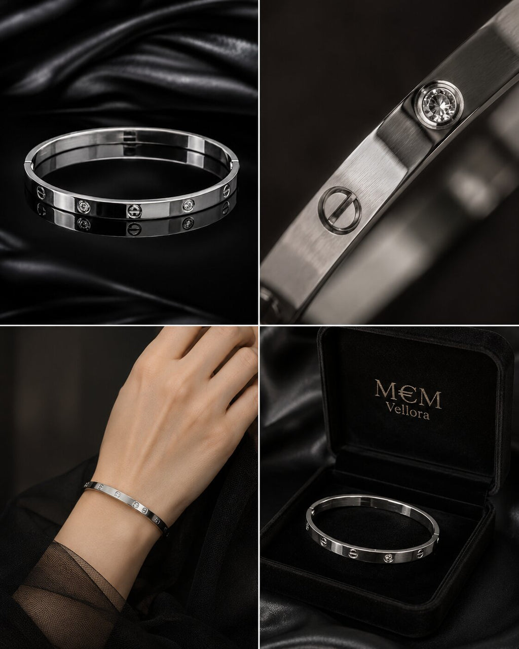 Celeste Lock Crystal Bangle