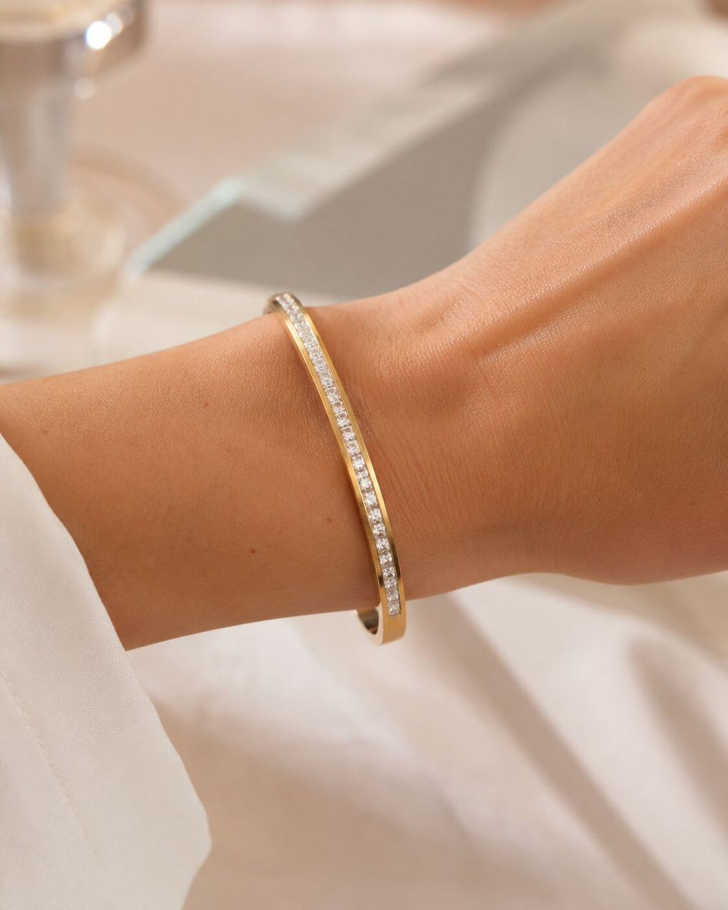 Golden Lumiere Crystal Bangle