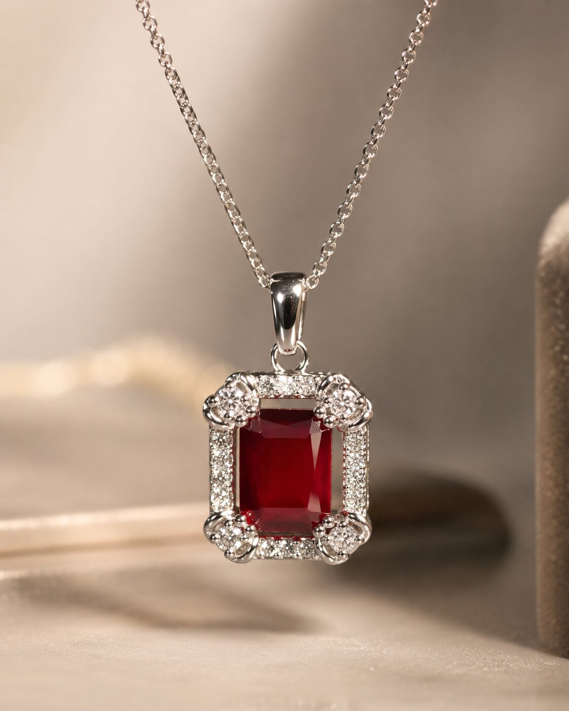 Ruby Éclat Crystal Locket