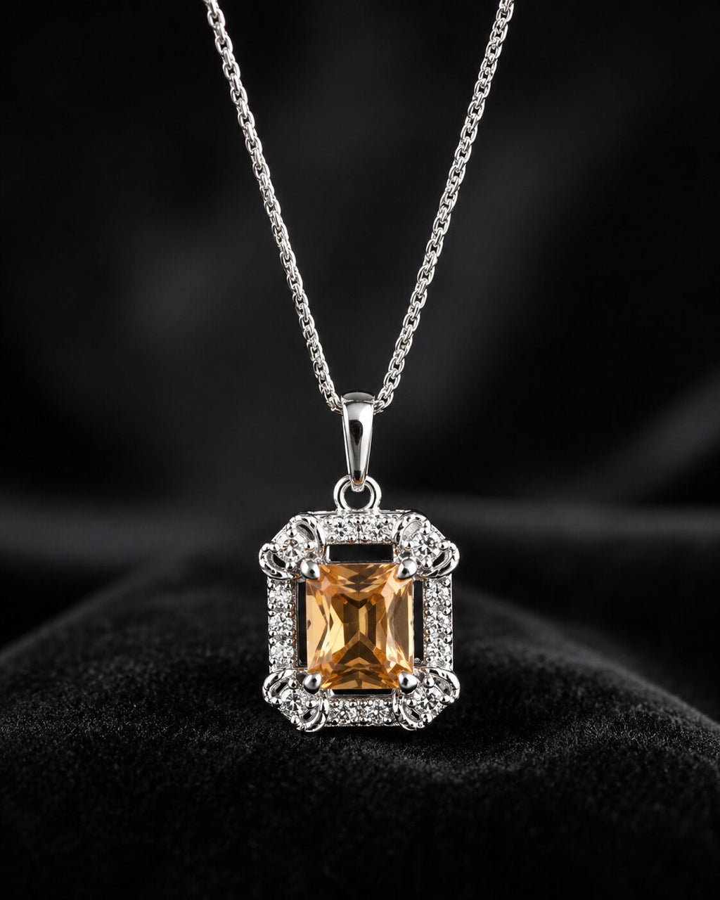 Amber Glow Crystal Locket