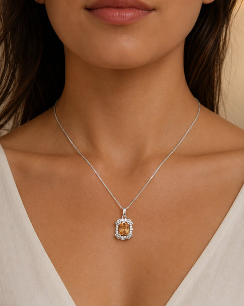 Amber Glow Crystal Locket