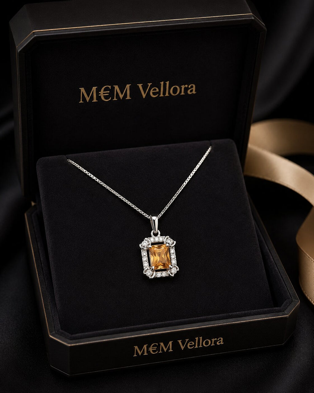 Amber Glow Crystal Locket