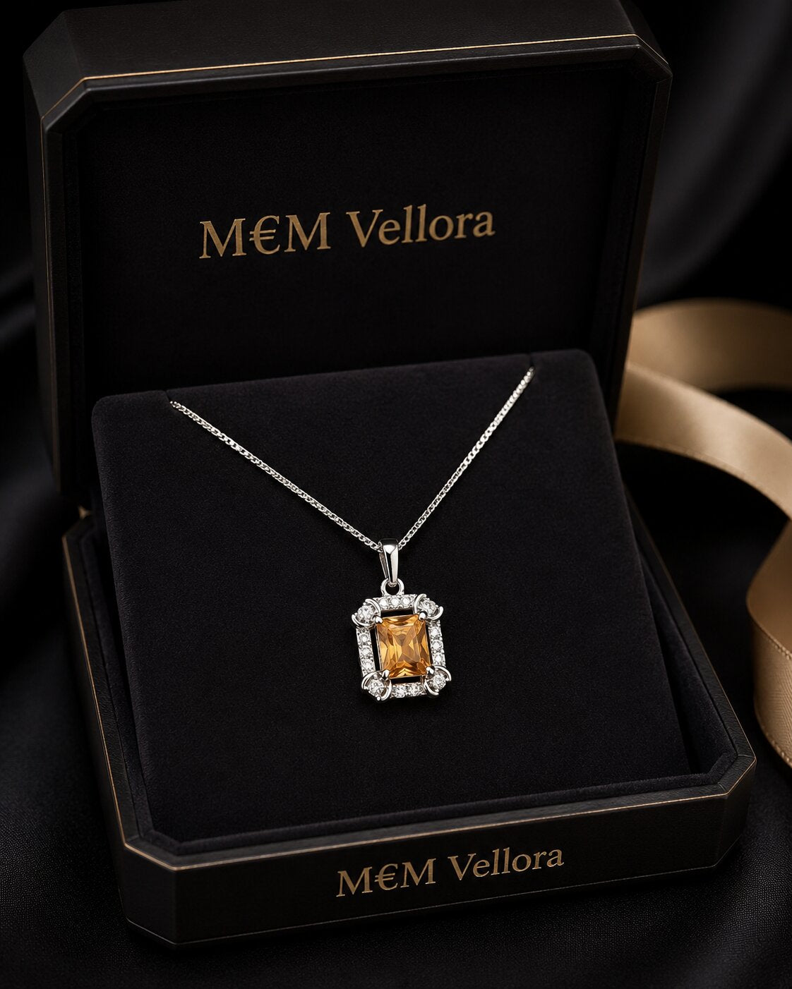Amber Glow Crystal Locket