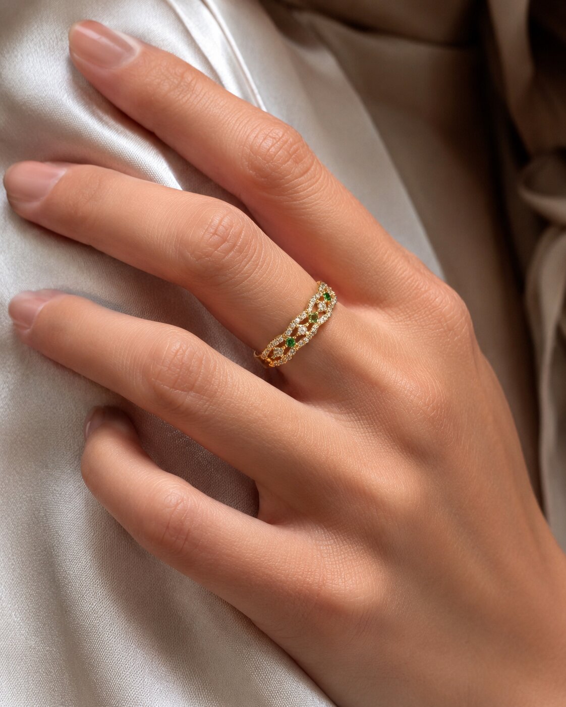 Emerald Lace Ring