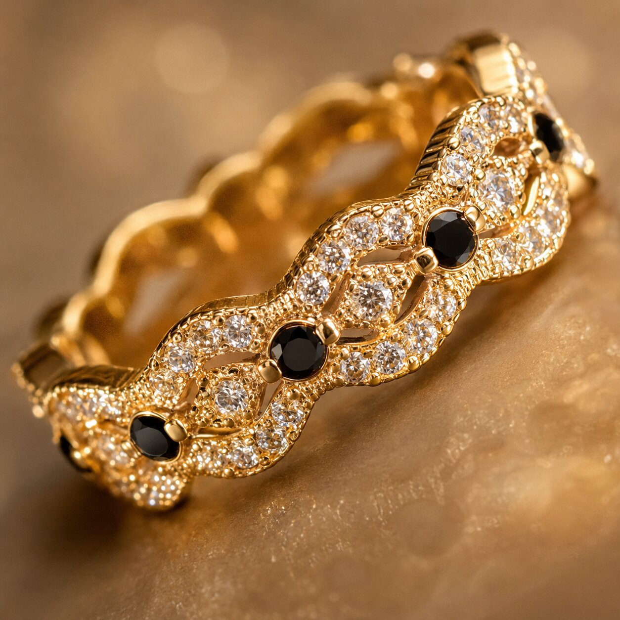 Noir Infinity Crystal Ring