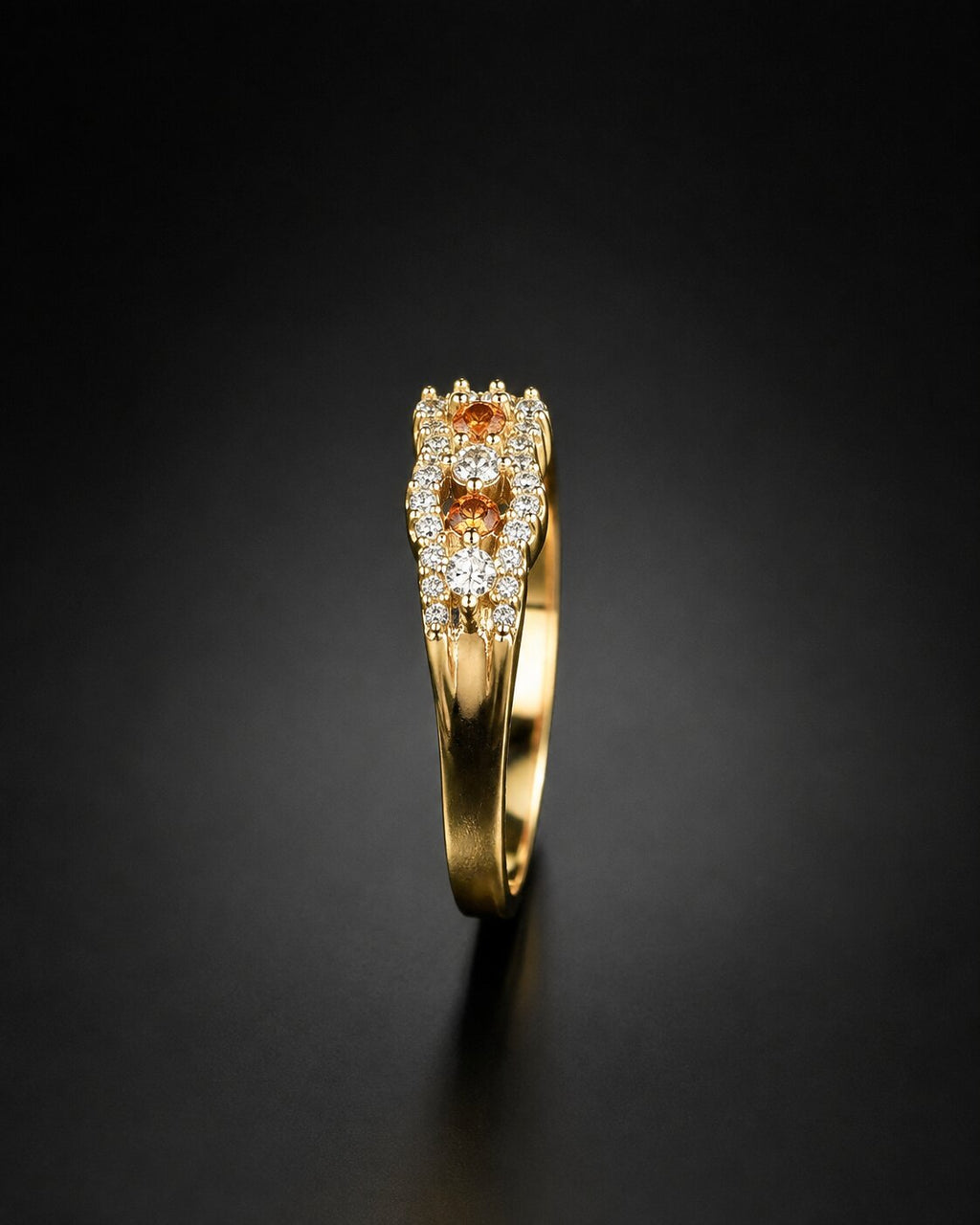 Amber Twist Crystal Ring