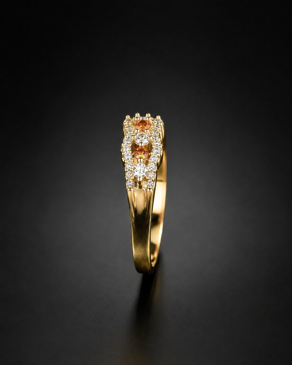 Amber Twist Crystal Ring