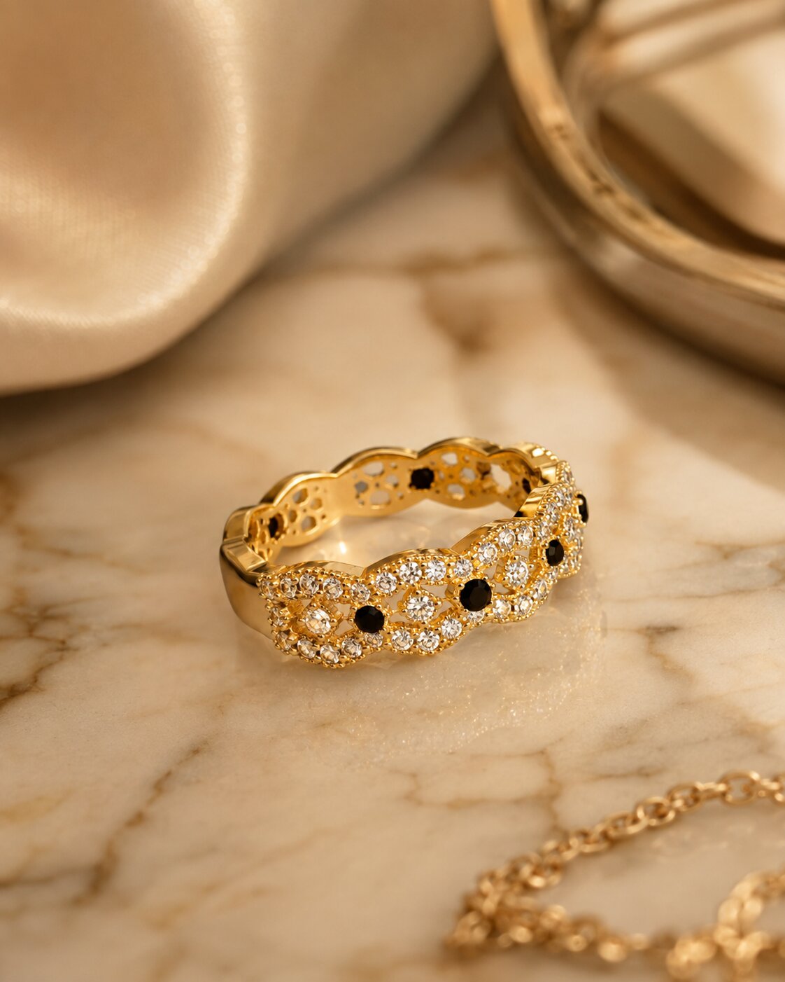 Noir Infinity Crystal Ring