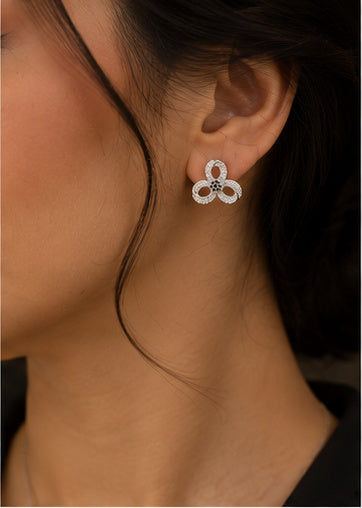 Noir Trinity Bloom Locket & Earrings Set