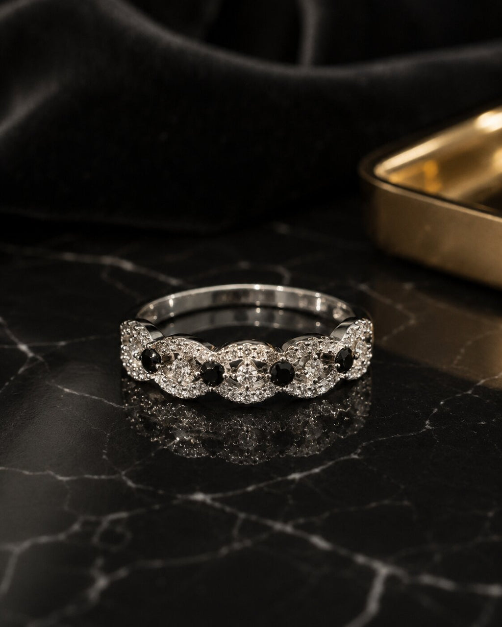 Noir Infinity Crystal Ring