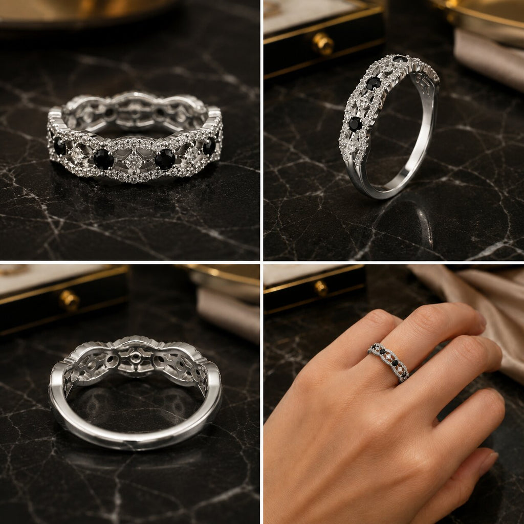 Noir Infinity Crystal Ring